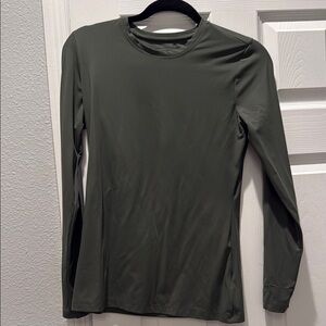 FIGS Olive Green Long Sleeve Women's Rivbed Underscrub Top